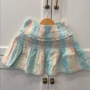 LoveShackFancy Pastel Plaid Mini Skirt
